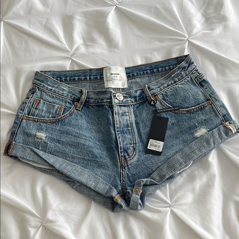 NWT One Teaspoon Bandits Low Waist Denim Shorts - Hollywood Blue